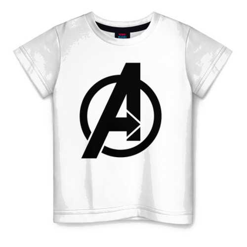 Детская футболка ВсеМайки Avengers logo black хлопок, р. 140 в Дети