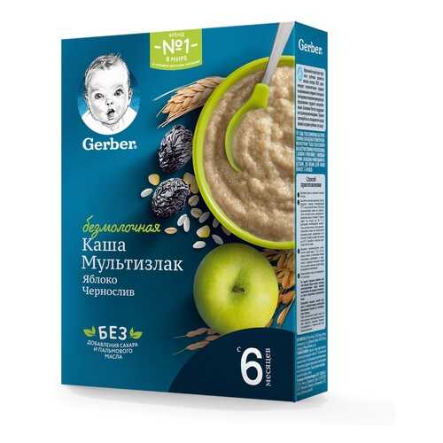 Каша безмолочная Gerber Мультизлаковая с яблоком и черносливом с 6 мес. 180 г в Дети