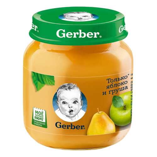 Пюре фруктовое Gerber Яблоко и груша с 5 мес. 130 г в Дети