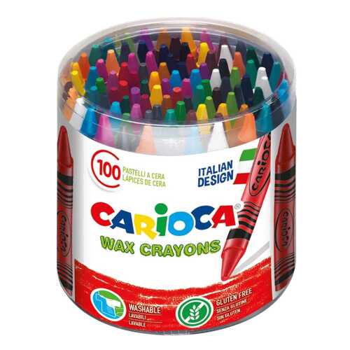 Набор восковых мелков Carioca Wax Crayons пластиковый бокс 100 шт в Дети