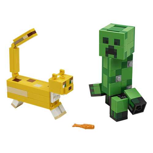 Конструктор LEGO Minecraft 21156 Большие фигурки Minecraft, Крипер и Оцелот в Дети