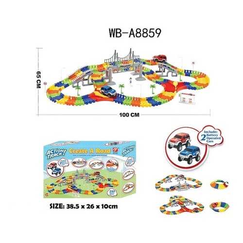 Автотрек Junfa Toys гибкий 240 деталей WB-A8859 в Дети