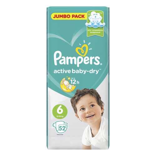 Подгузники Pampers Active Baby-Dry Extra Large (13-18 кг) 52 шт. в Дети