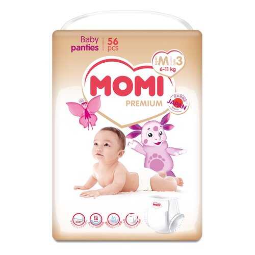 Подгузники-трусики MOMI Premium M (6-11 кг), 56 шт. в Дети