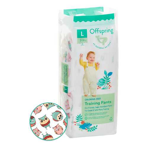 Подгузники-трусики Offspring L 9-14 кг 36 шт. Совы в Дети